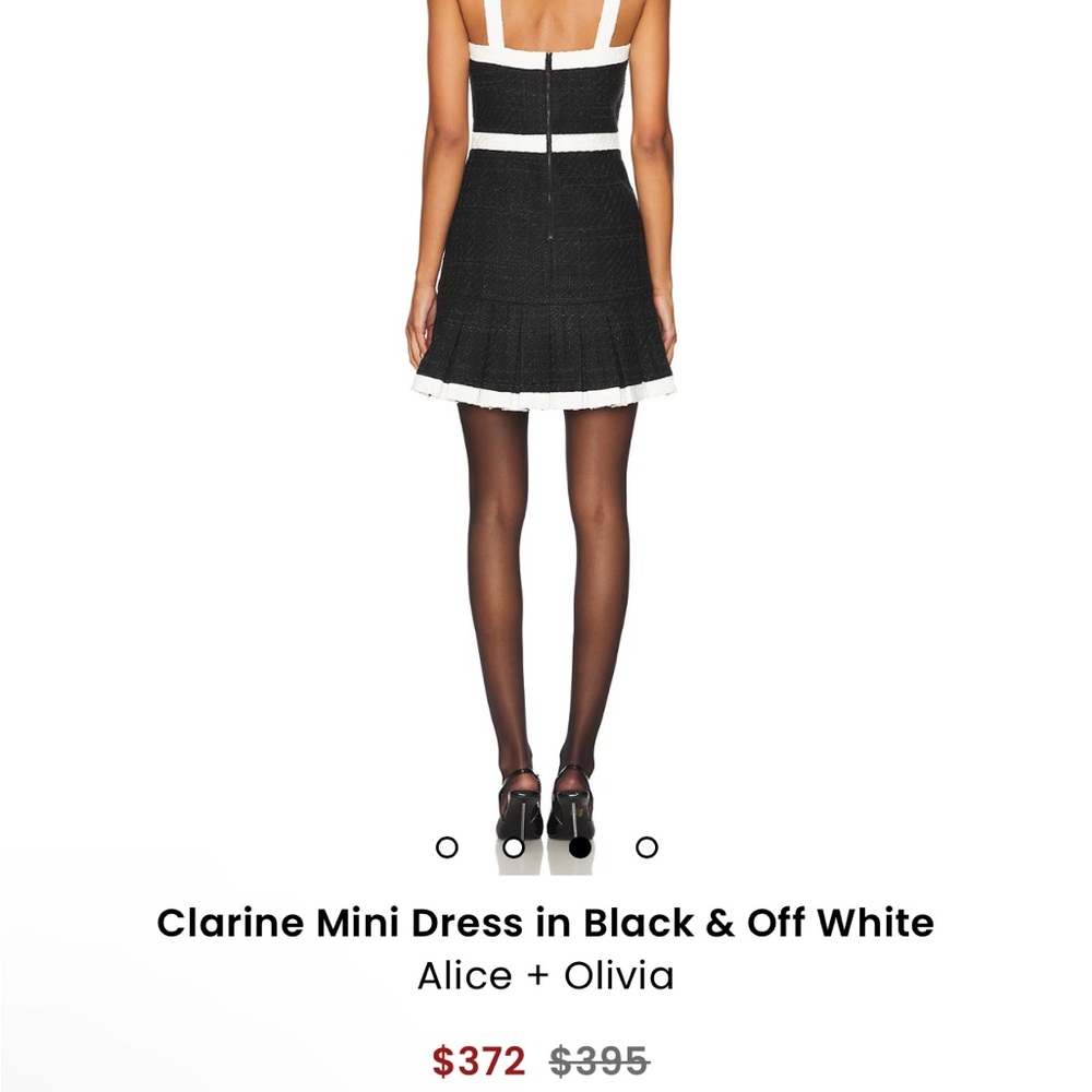 Alice + Olivia Clarine Mini Dress in Black & Off White